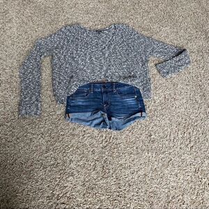 Express High Low Black & White Sweater M